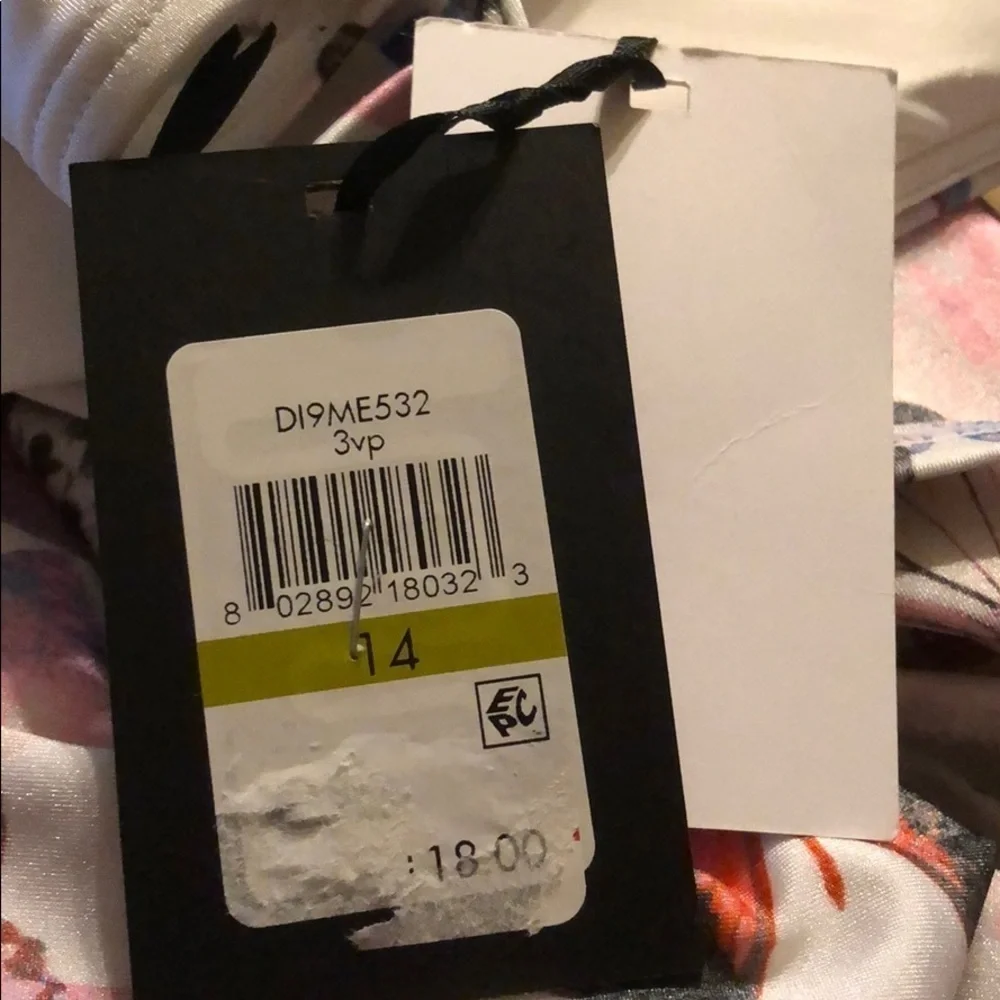 DKNY White One-Piece Swimsuit with Multicolor Butterfly Print size 14. NWT. - Picture 5 of 5